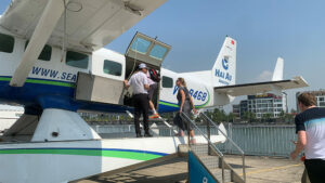 guide to halong bay cruise: seaplane transfer to Halong