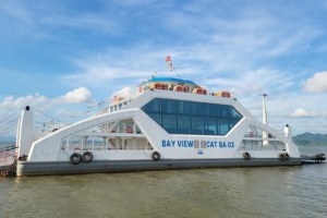 The newest ferry serving tourists to Cat Ba Island