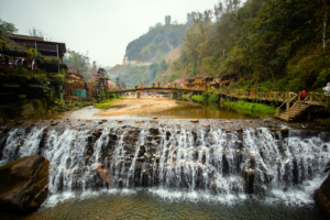 A scenic view of Cat Cat Village in Sapa