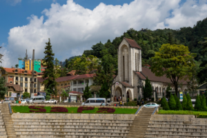 The ancient Stone Church in Sapa is located near the central square