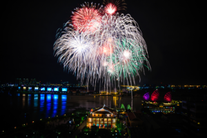 Tet holiday firework in Ho Chi Minh