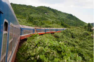 A train traveling through Hue and Da Nang