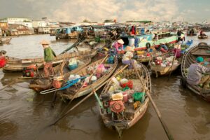 floating market in Mekong Delta